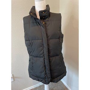 Charter Club Black Zip / Button Sleeveless Puffer Vest